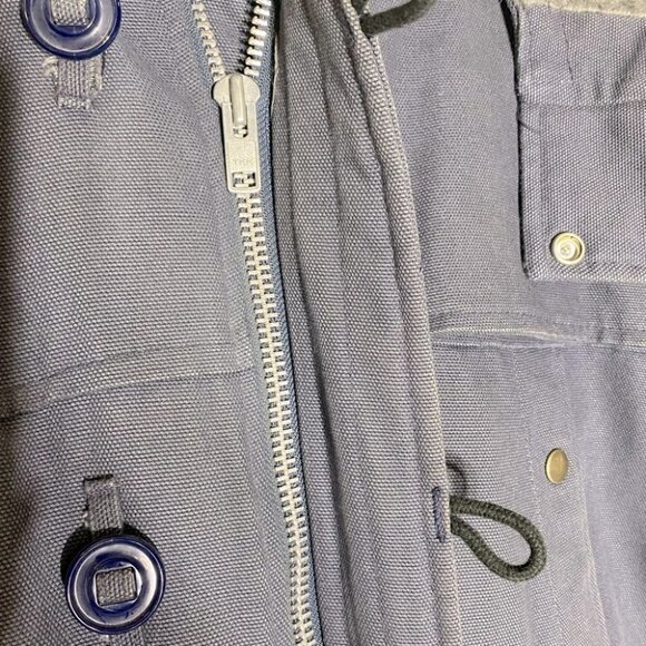Vintage Mark’s Work Wearhouse Blue Canvas Down Filled Winter Utility Work Coat M - Picture 13 of 16